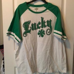 Plus Size Lucky 2x Ringer Tee